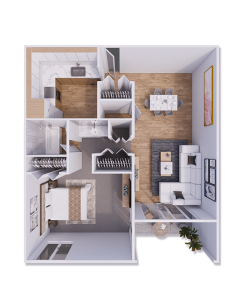 1 bed 1 bath 800 square feet at Willow Creek, Kansas City, MO, 64114